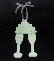 Wedding Cake and Flutes
